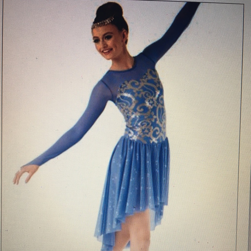 Blue Lyrical Dance Costume